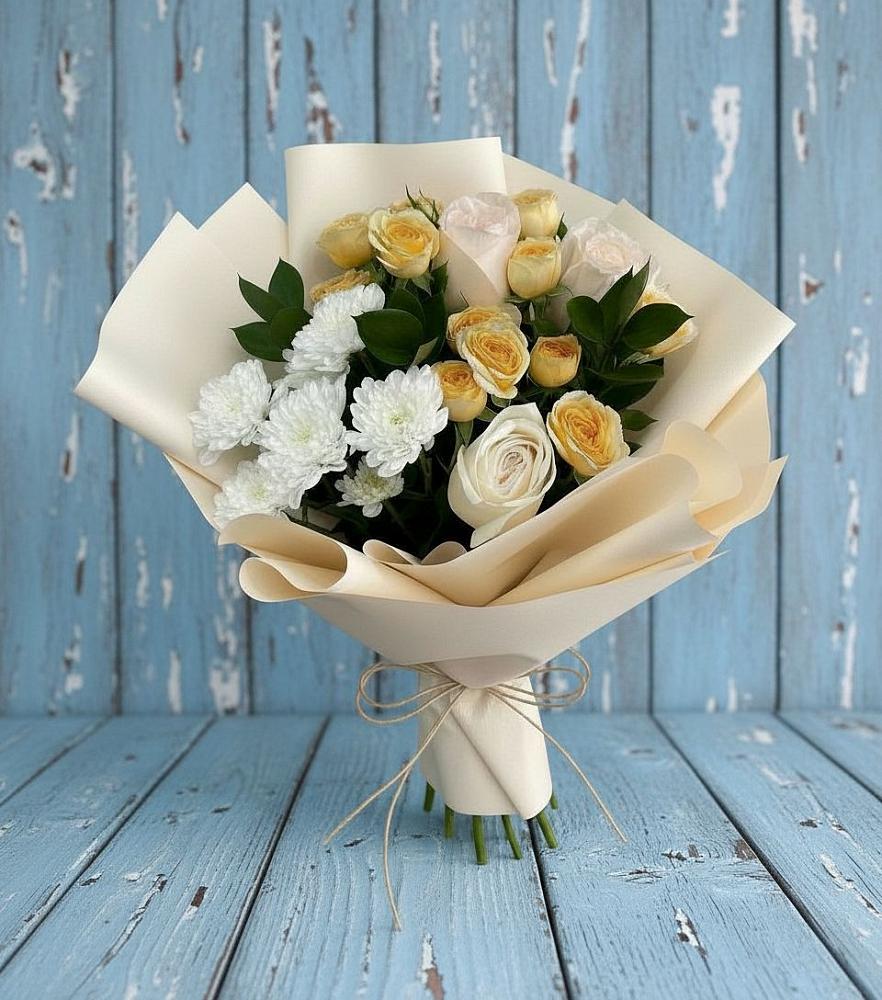 Букет цветов из: Розы и Хризантемы в Майне