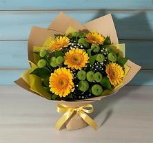 Букет цветов из:  Герберы и Хризантемы #REPLACE_PRED# Майне