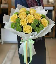 Букет цветов из:  Хризантемы и Розы в Майне