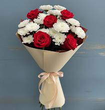 Букет цветов из:  Розы и Хризантемы #REPLACE_PRED# Майне
