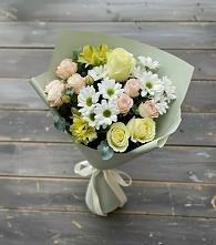 Букет цветов из:  Альстромерии, Розы и Хризантемы в Майне